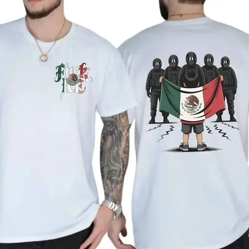 Abolish ICE Mexican Flag T-Shirt Chicano Movement Tee No Human Is Illegal Shirt Immigrant Rights Protest Top Viva Mexico Flag