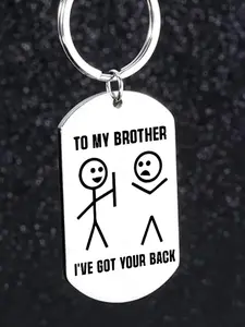 Funny Stick Figure Design Keychain, I've Got Your Back Letter Pattern Keychain for Men & Women, Perfect Gift for Best Friends, Brothers, Sisters, Stylish Keychain