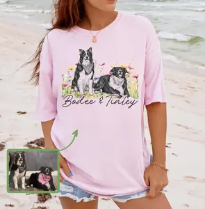 Custom Pet Spring Flowers T-Shirt or Sweatshirt DTG Printed