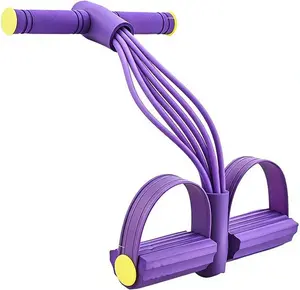 8-Tube Pedal Ankle Puller Resistance Band with Handles, Elastic Stretching Rope for Household Yoga & Arm Fitness Exercises
