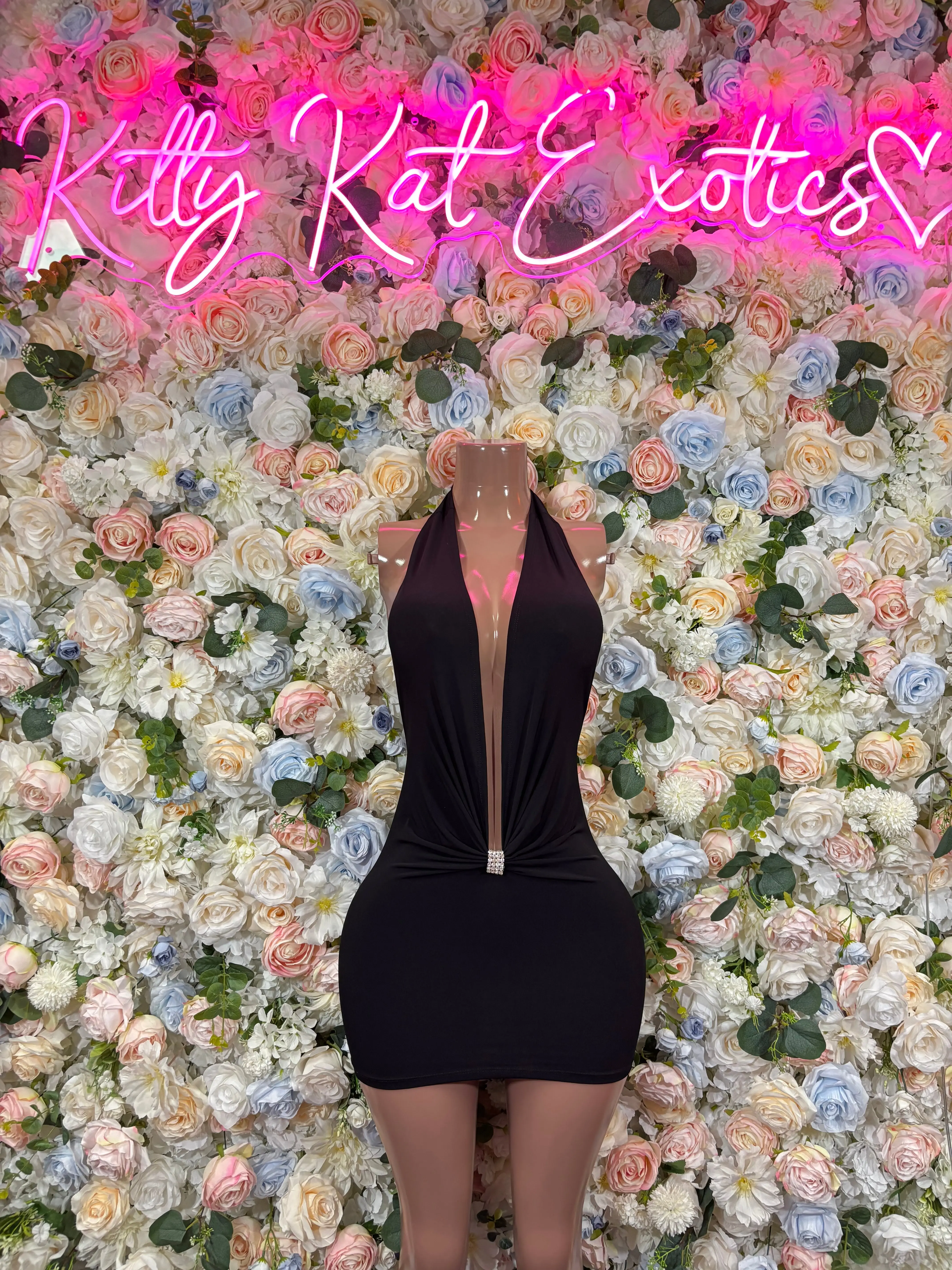 Black Dress - Sexy Date Night Club Dress | Rave Festival Exotic Dancewear Clubwear Bottle Girl Ravewear