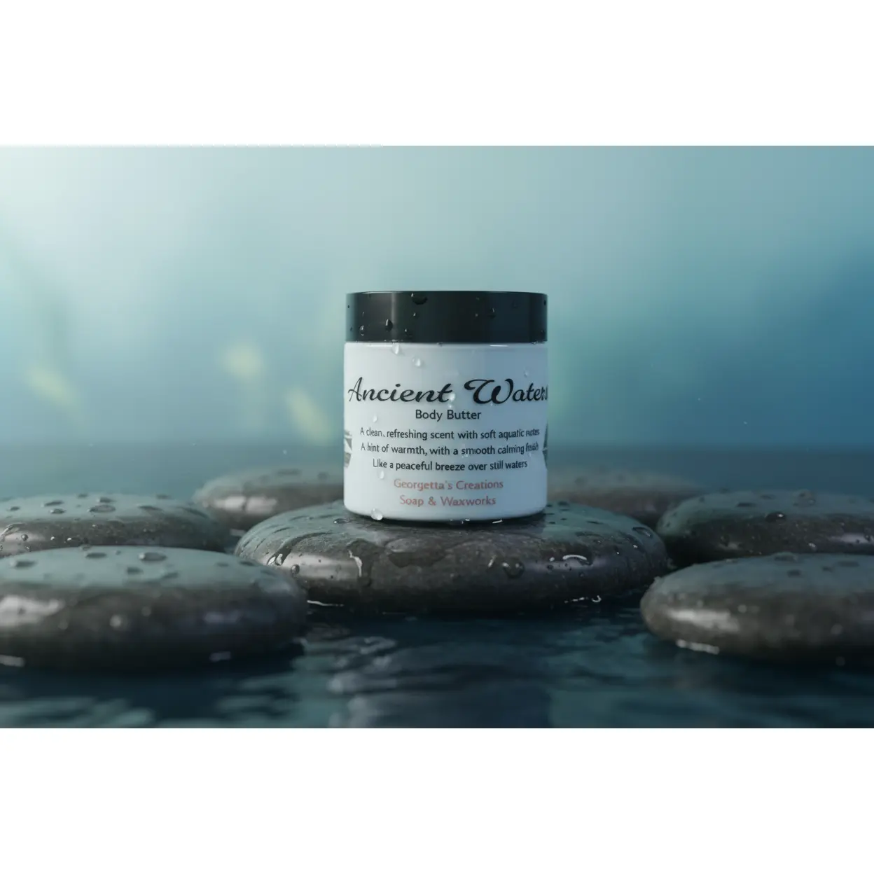 Ancient Waters Golden Chamomile Body Butter - Glycerin-Infused, Lightweight Body Moisturizer with Vitamins, Calming Scent, Shimmer for Deep Hydration