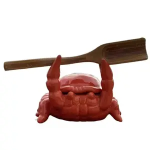 Cute Crab Ceramic Tray with Realistic Claws Design, Non-Electric Desktop Decor for Home Office Bar, Fun Gift for Dad Boyfriend