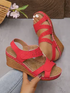 Women's Multi-Color Soft Sole Sandals, Durable Walking Shoes, Comfortable for Shopping, Casual Style, Less Than Ankle Height