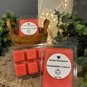 RUSTIC RASPBERRY and VANILLA Clamshell - Soy, 3 oz,Clean Fragrance, Vegan, Pet Friendly