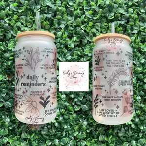 Positive Affirmations Glass Cup