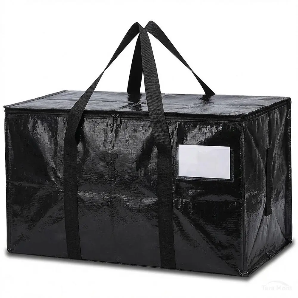 6-Pack Heavy-Duty Synthetic Storage Bags, Large Portable Moving Totes with Handles and Visible Labels, Unisex Box Alternative for Sports & Outdoor Leisure, With Handle, 6Pack, Pu Leather, Sturdy, Solid, Wrap Handles