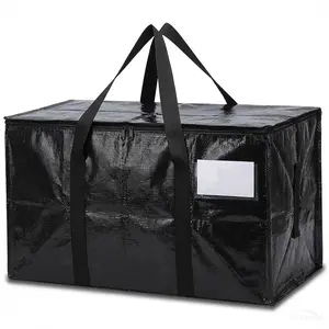 6 Pack Heavy Duty Storage Bags Large Moving Totes with Wrap Around Handles Visible Labels Space Saving Alternative To Moving Boxes Perfect for Change of Seasons Back To School Mothers Day Gift