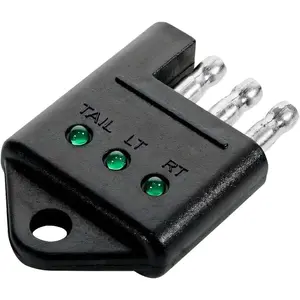 4 Pin Trailer Plug Tester Connector, 4-Way Straight Trailer Light Wiring Tester with LED Indicators, Universal  Accessories for , Turn & Tail Lights Trouble Shooter (1PC)