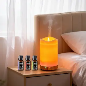 All-in-One Aroma Diffuser Humidifier with Timer Function 7 Glow Night Lights 3 Essential Oils Included for Instant Cozy Vibes diffuser