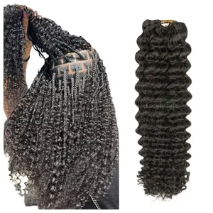 Lockbraids Water Wave Crochet Human Hair for Miracle Knots & Mini Twists Feather Crochet Human Hair for Boho Braids Knotless Pre-separated,50strands for each Bundle,Full Head 4 to 5 Bundles Recommented #Tiktokshop #Miracleknots #Protectivestyles