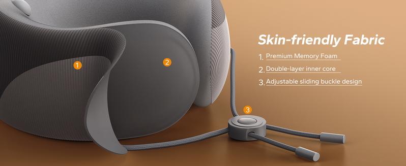 MERACH Portable Vibrating Neck Pillow for Muscle Relaxation Travel Neck Pillow Breathable Comfortable Memory Foam Neck Pillow Room Accessories