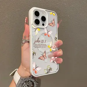 Premium Magnetic Case for iPhone11/12/13/14/15/16/promax Watercolor butterflies MagSafe Ready,Anti-Fall,Ultra-Thin Design|Perfect for Everyday Use