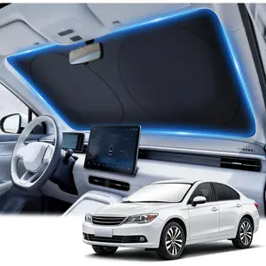 300T Double-Layer Design Universal  Windshield Sun Shade, Foldable Reflective for Windshield & Window Shades,  Interior Accessories (55" L x 27.6" W)