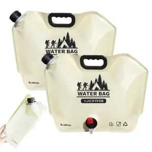 TGPao Collapsible Water jug | 2-Pack Emergency Drinking Pouch | BPA-Free Portable Gallon Container | Foldable Water Storage for Camping/Hiking/Biking