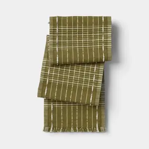 108"x14" Woven Table Runner Olive - Threshold™