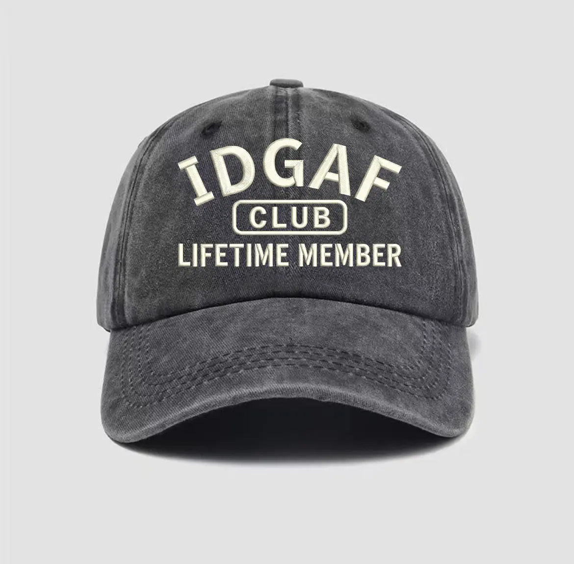 Vintage Washed Cotton Unisex All-Seasons Casual Dad Hat - Funny IDGAF Club Statement Print, Adjustable Cap Sports & Outdoor Hats
