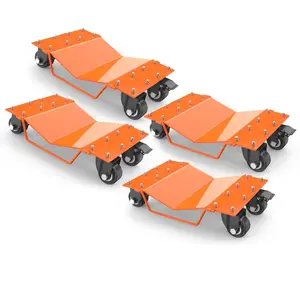 GAOMON Heavy Duty Car Wheel Dolly Set, 8000 LBS Car Moving Dolly, Wheel Dollies Car Tire Stake Set of 4 Piece, Car Tire Dolly Cart Moving Cars, Trucks, Motorcycles, Boats, Orange