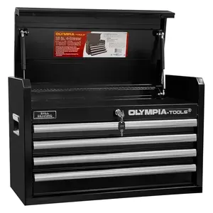 Olympia Tools 26-Inch Portable Tool Chest with 4 Drawers, Locking Storage, Black