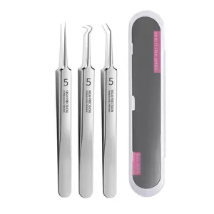 Professional Facial Blackhead Remover Tweezers, Precision Pimple Popper Tool Kit
