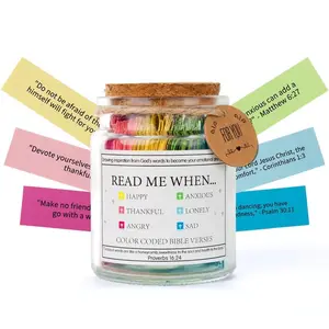 Inspirational Bible Verse Jar, Read Me When Scripture Prayer Jar with Spiritual Cards, Christian Gifts for Daily Encouragement, Birthday Christmas Gifts for Women Men Teens, Devotional Present for Parents Friends