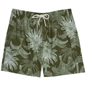 Boys Swim Trunks Boxer Brief Liner (sizes 6-14) | “Hawaiian Rainforest"
