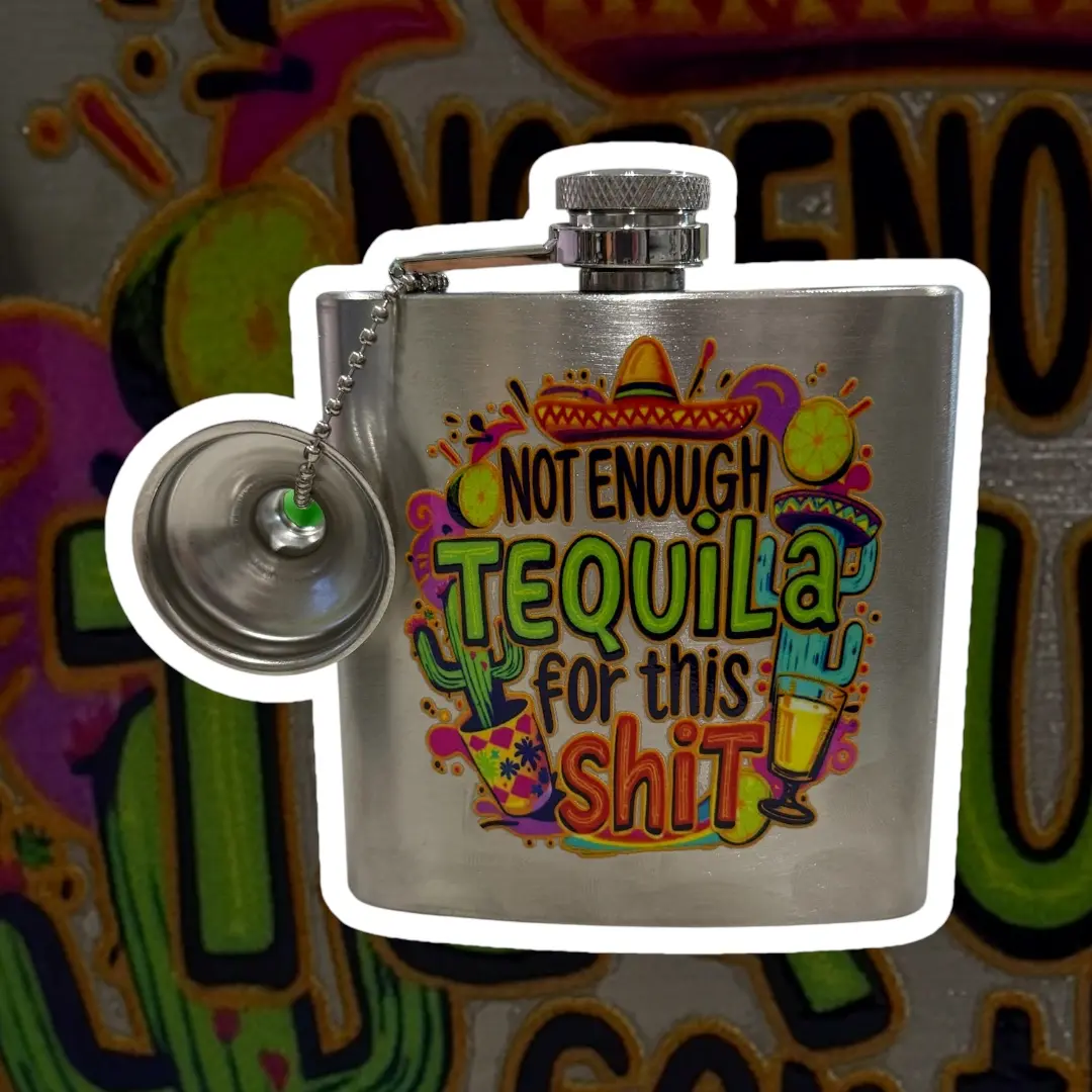 Funny 6oz Stainless Steel Flask with Funnel Whiskey Tequila Rum Brandy Bourbon Witches Brew Designs Gift Ready Pocket Liquor Flask Travel Water Bottle Camping Accessories