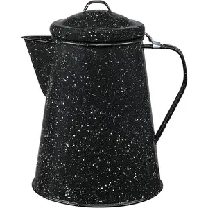 Granite Ware Coffee Boiler, 3-Quart - Stovetop or Campfire Coffee Pot, Durable Enameled Steel for Rapid Heat Absorption, Energy Efficient Design for Outdoor Adventures (Speckled Black) Camping Chair with Color Storage Shed Skylights stove camp lights leg