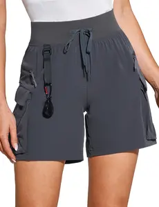 Women's 6" Hiking Cargo Shorts Quick Dry Water Resistant Lightweight with Zipper Pockets UPF 50+ for Women Golf Athletic