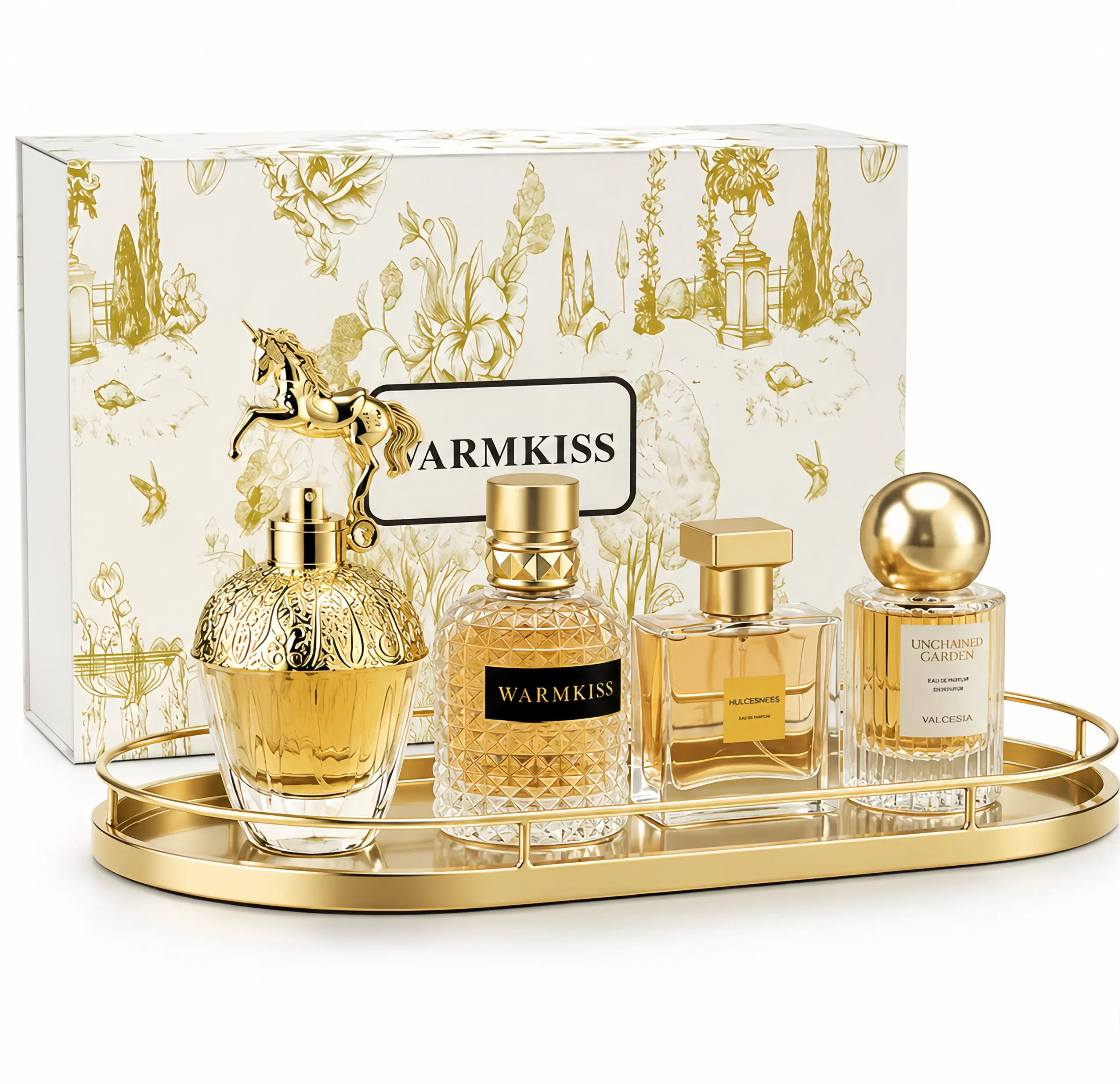 warmkiss 4-Piece Luxury Fragrance Set - 50ml + 30ml*2 + 25ml, Floral & Fresh Notes, Long-Lasting Mini Perfumes, Ideal Gift for Her on Birthday & Anniversary, Women's Fragrance fragrance collection backtoschool