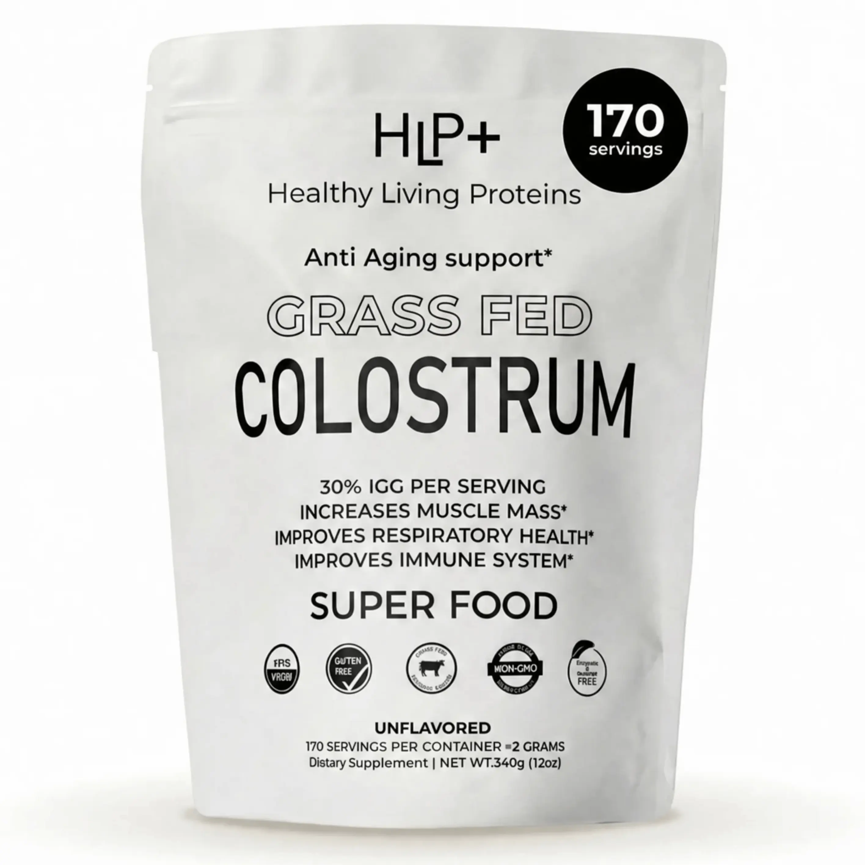 Grass-Fed Bovine Colostrum Powder - Packaged Drink Mix Alternative, Pasture-Raised, Ethically Sourced, Minimally Processed - Rich in Immunoglobulins (IgG), Lactoferrin, Growth Factors - Unflavored, Non-GMO - Supports Gut Health, Immune Function