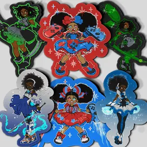 Gamer Girls Vinyl Sticker Pack - Human Drawn Sticker for Laptop, Water Bottle, and Tablets