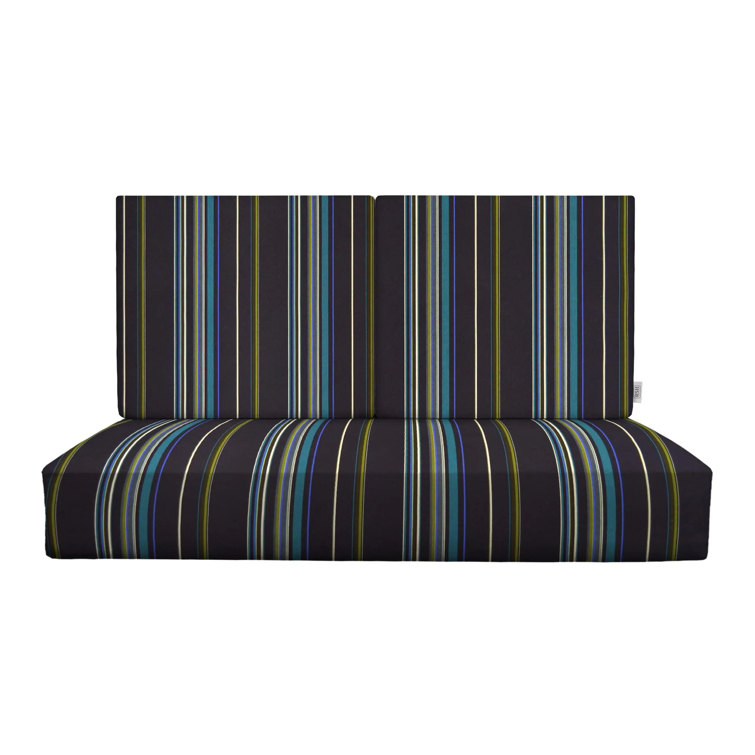 RSH Decor Sunbrella Loveseat Cushion Set for Outdoor Use | Foam Settee and Back Cushions | 46” x 26” | Stanton Lagoon