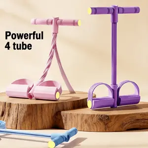 Four-Legged Foot Pedal Resistance Band Abdominal Crunch Helper, Home Use Yoga Waist Training Equipment, Portable Multi-Function Leg Workout Tool, Home Gym Equipment, Home Fitness Equipment