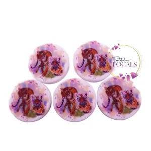 30mm “Momma Tiger and Baby Tiger” Custom Exclusive Silicone Focal Bead