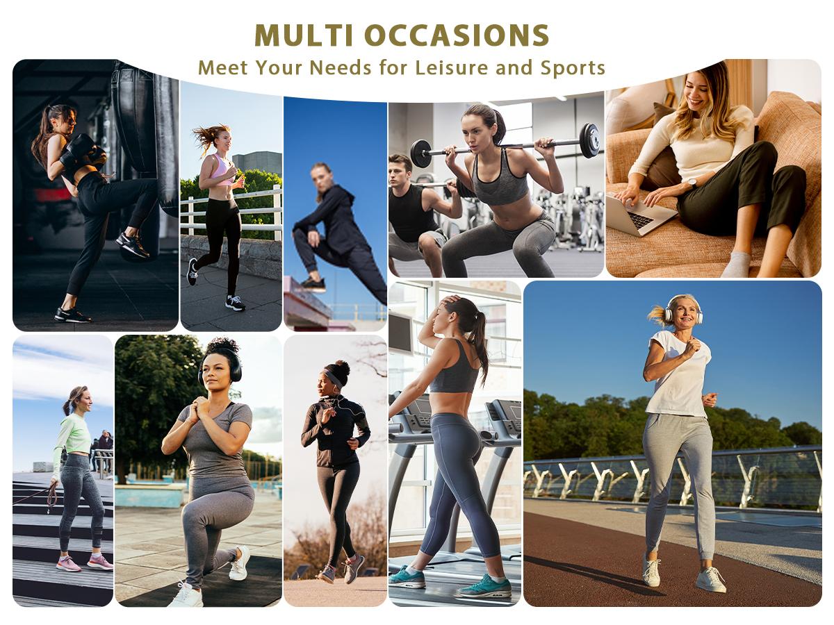 G Gradual Women's High Rise Soft Stretchable Joggers - High-Waisted Tapered Fit, Sporty Chic Athletic Comfy Lounge Pants with Zipper Pockets for Running Workouts, High Rise Joggers