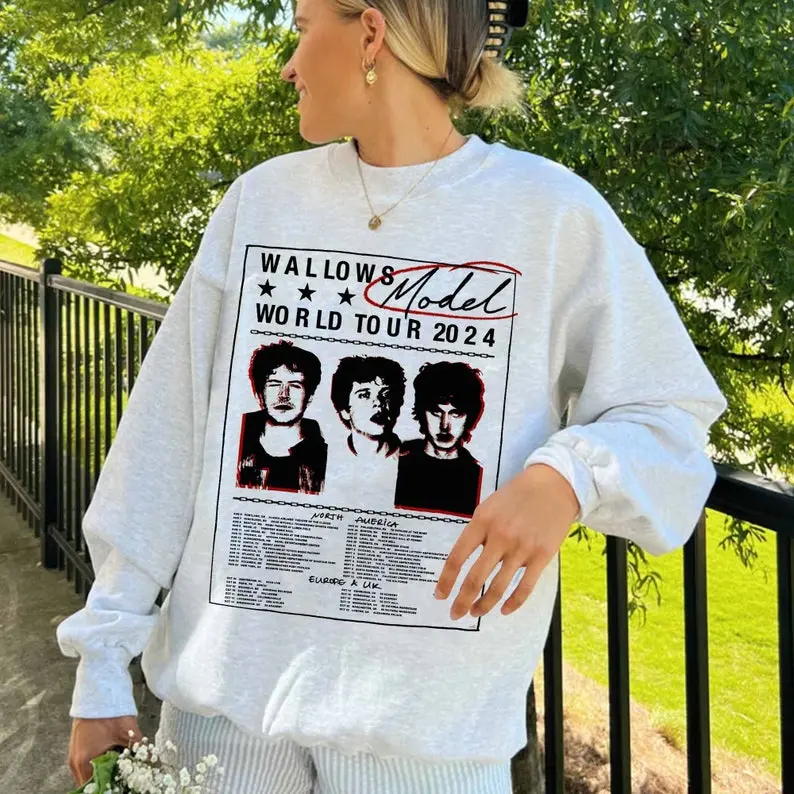 Wallows Model World Tour 2024 Sweatshirt  Wallows Band Fan Wallows 2024 Concert