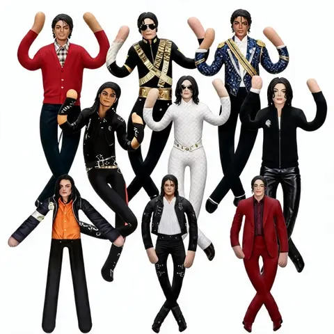 New Style Michael Jackson Jointed Collectible Plush Doll - 1pc Soft Adorable Stuffed Toy with Abstract Art Mobility, 28cm Unisex Gift for Doll & Stuffed Toy Enthusiasts, As Photo Room Decor