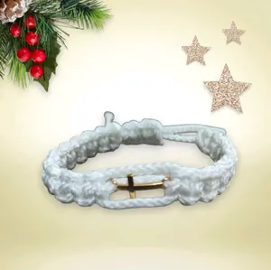 Macrame Bracelet with Cross Charm for Women