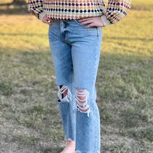 90’s Vintage High Rise Distressed Crop S