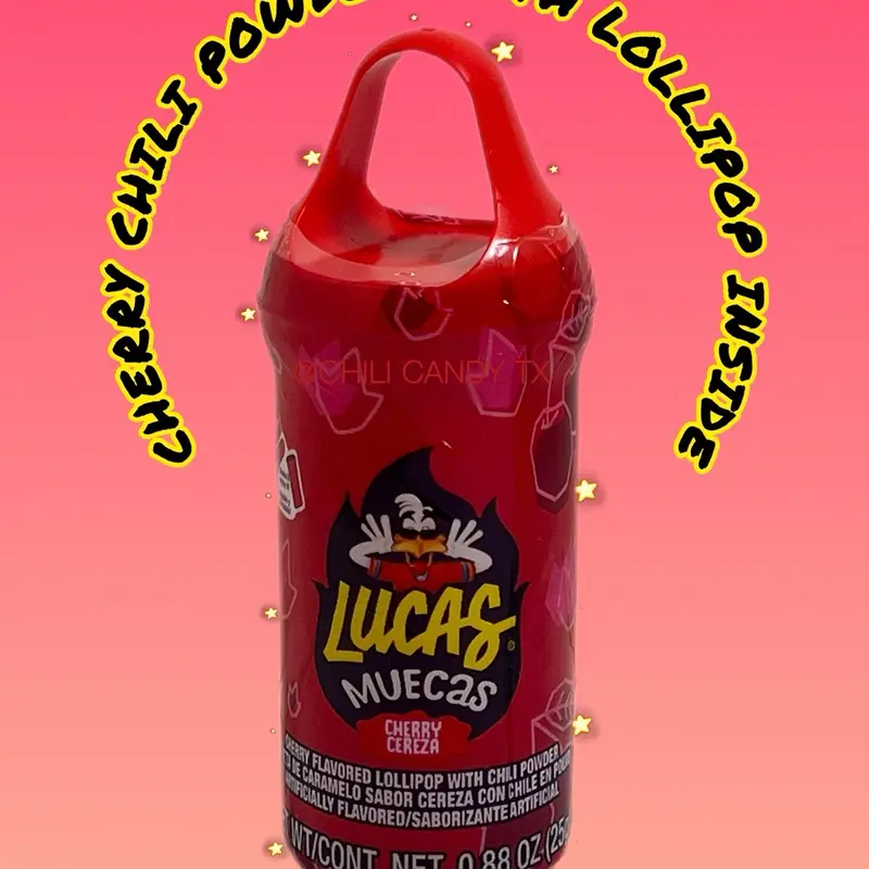 Trendy Muecas Cherry Chili Powder with Lollipop Inside Candy - Delicious Snack