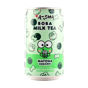 A-SHA Authentic Taiwanese Boba Milk Tea - Matcha Flavor, 310ml - Ready to Drink Bubble Tea
