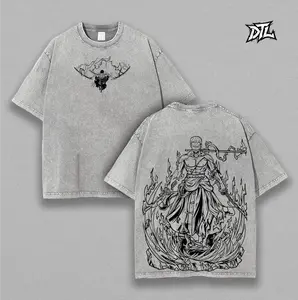 Asura - Zoro Washed Tee - Vintage Unisex Oversized Double Sided Anime Tshirt | Streetwear Heavyweight Cotton Anime TShirt Menswear Top Fabric, OtakuDrop Fashion Style, Graphic tee, Anime Merch