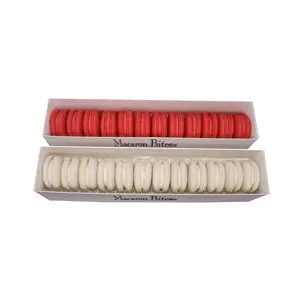 Macaron Bites Red Velvet & Vanilla French Macarons 24 Count Gift Box for Parties and Special Occasions