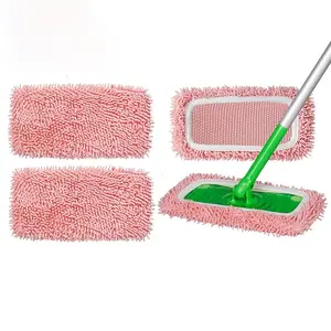 Microfiber Washable Mop Replacement Pads, Universal for Swiffer Flat Mop, Wet Dry Dual Use Household Floor Cleaning Cloth
