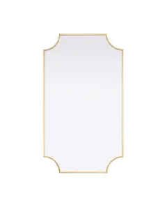 Elegant Kitchen & Bath MR3D2442BRA 24 x 42 in. Rectangle Notched Metal Mirror, Brass