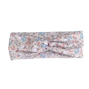 Labor & Delivery Mother/Baby Nurse Baby Feet RN Medical Twisted Headband with Colorful Patterns and Comfortable Fit pattern hair comfy headbands woman stretchy design headband