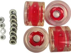 GHOST BOARDS  70MM 78A Ghost LED Longboard Wheels, Watch them Light Up and Glow! ABEC-7 Ghost Bearings. See Through Light Up Wheels.