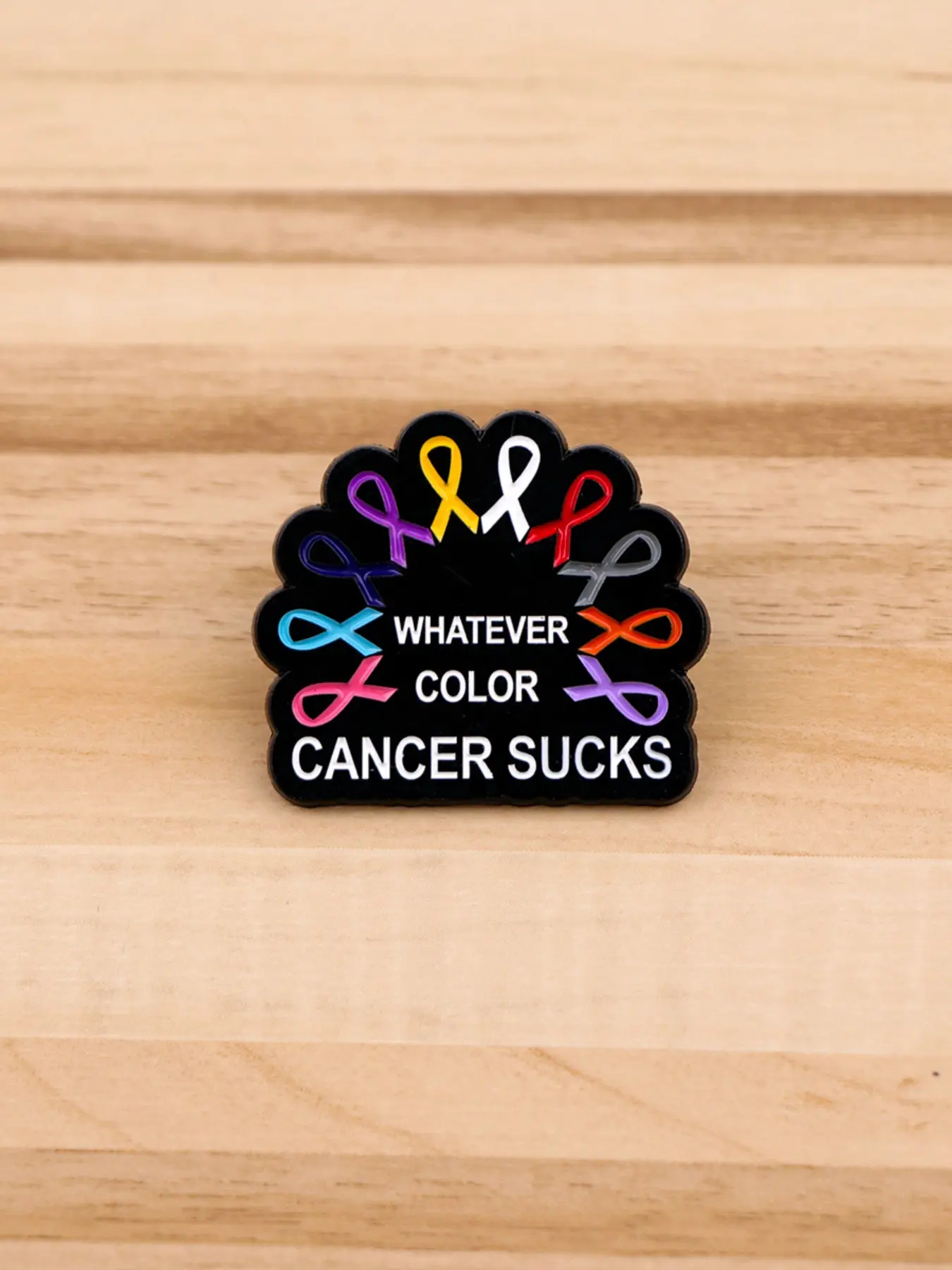 "Cancer sucks"Pink Ribbon Women's Breast Cancer Awareness Enamel Pin, Lapel Pins, Durable Metal Pins, Zinc Alloy Brooch, Elegant Women's Fashion Accessory, Perfect Gift