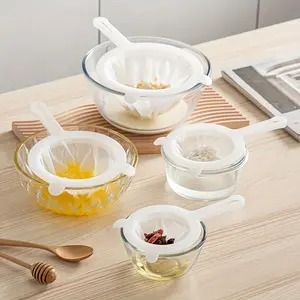 Multifunctional nylon mesh filter with double handle - suitable for soy milk, coffee, juice, etc. - Kitchen Strainer Utensils - a kitchen must